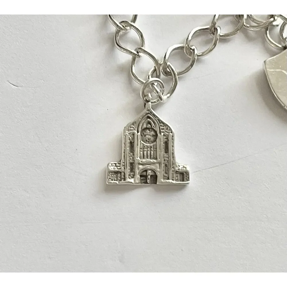 1960s 925 Sterling St. Thomas Aquinas Catholic School Dallas TX 4-Charm Bracelet - Picture 8 of 12